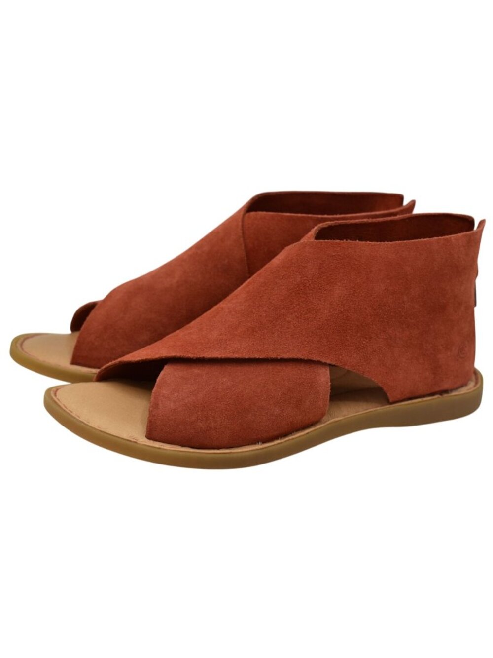 Born Womens Size 7 Iwa Red Aragosta Suede Zip Open Toe Sandals